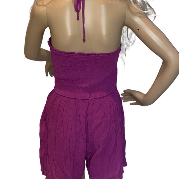 Wild Fable Neck Tie Halter Crinkle Smocked Rayon Jumper Shorts Various Sizes NWT - Picture 6 of 9